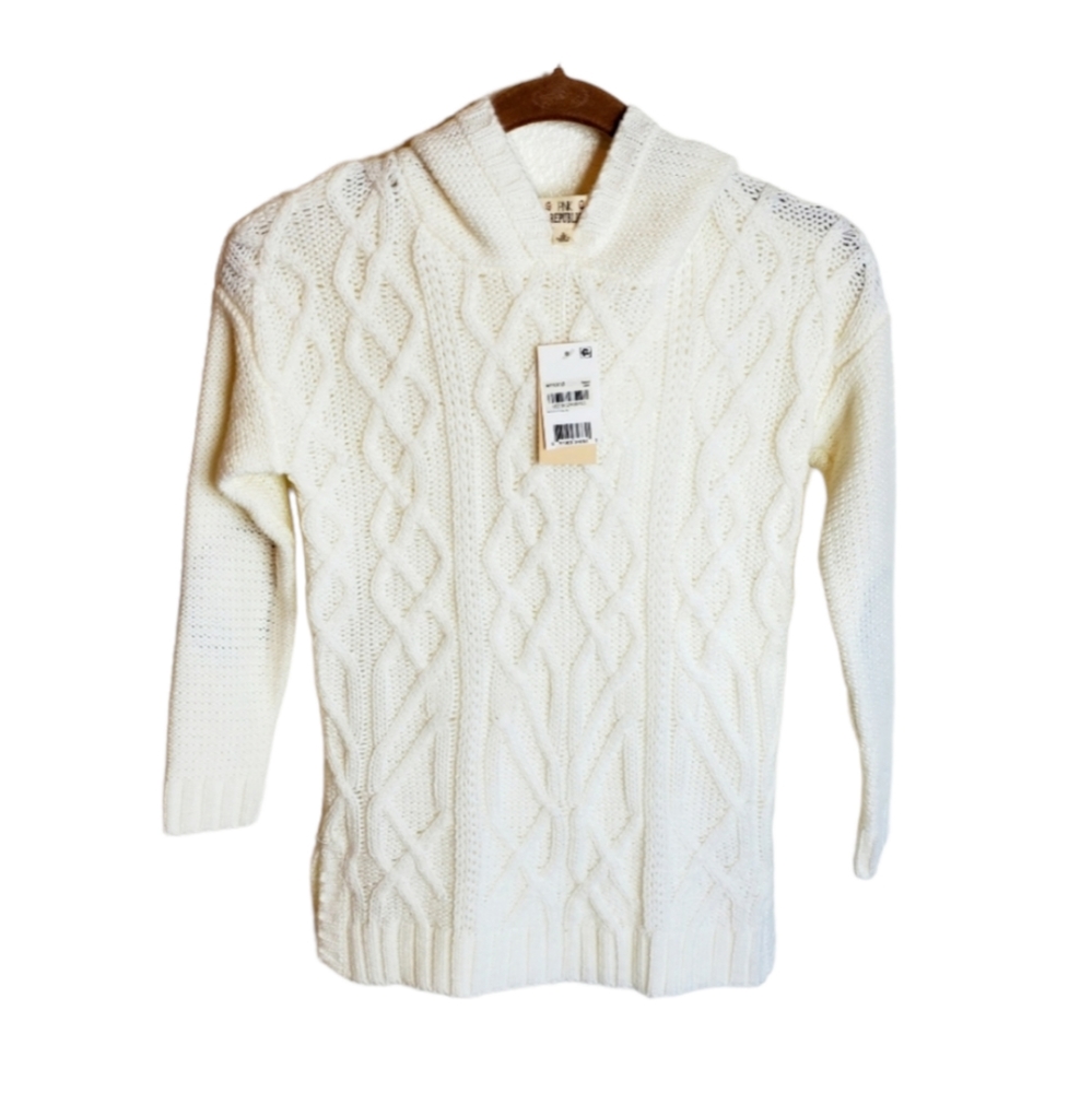Pink Republic girls cream hooded sweater 7/8 S